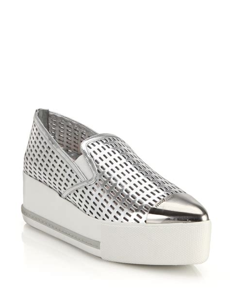 metal cap toe platform sneaker miu miu|miu michael shoes.